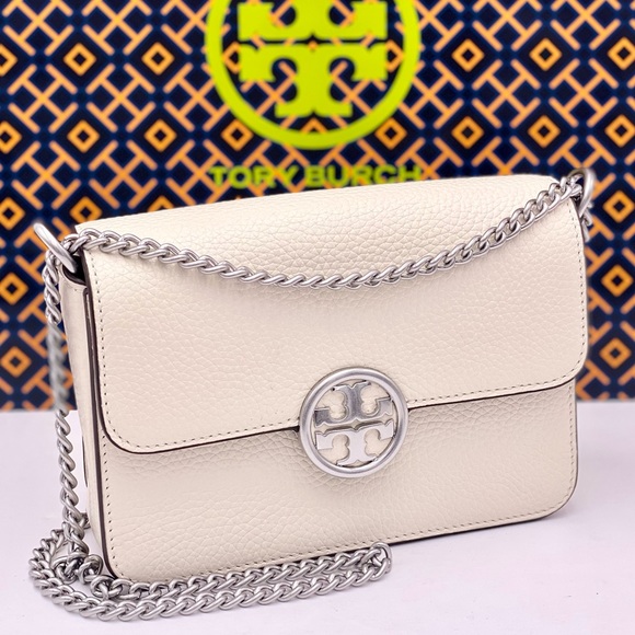 Tory Burch Handbags - TORY BURCH Olivia Pebble Leather White Crossbody Shoulder Bag Purse New